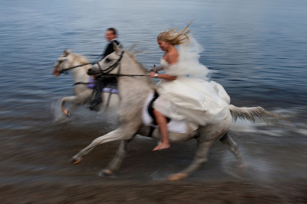 eventyr bryllup hest gallopp vann bryllupsbygda